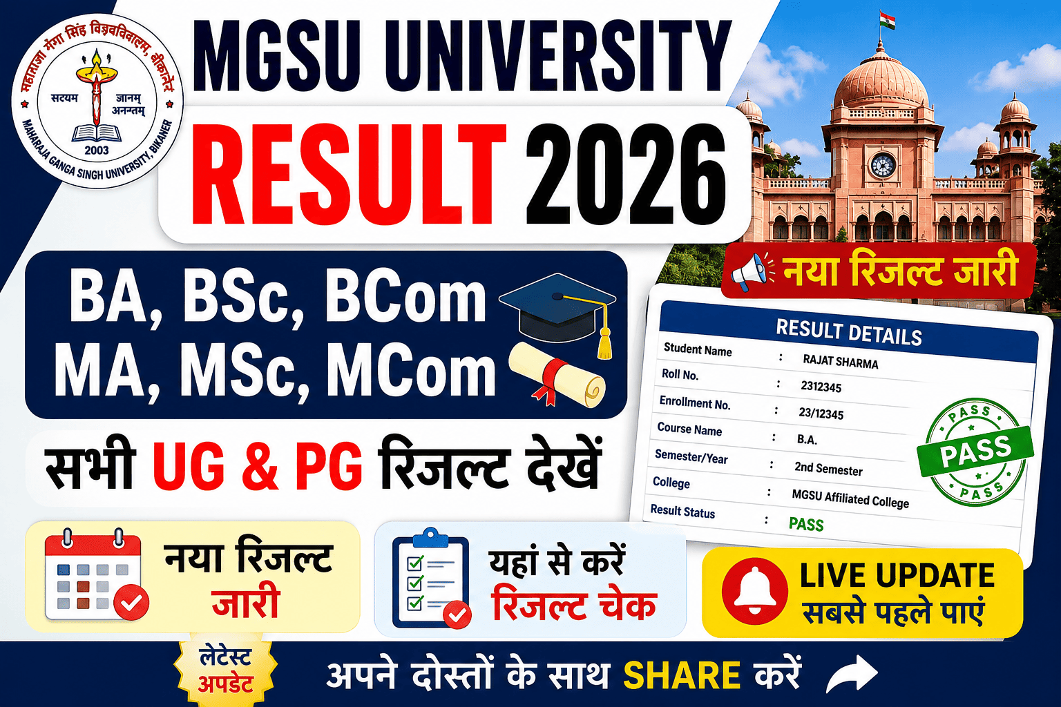 MGSU University Result 2026