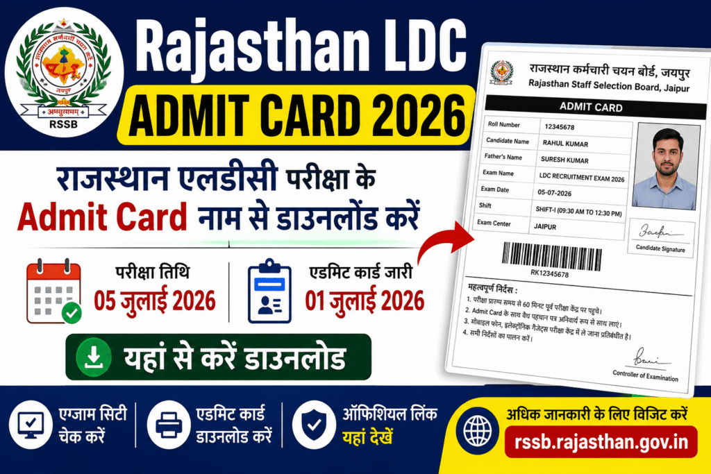 Rajasthan LDC Admit Card 2026
