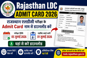 Rajasthan LDC Admit Card 2026